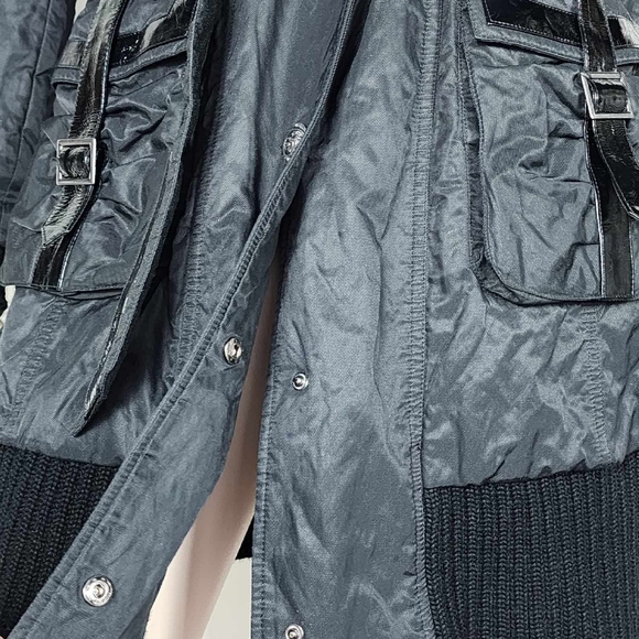 Danier patent leather trim fox fur collar fall jacket - Picture 5 of 12